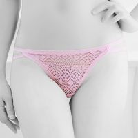 P381 - Celana Dalam Panties Thong Pink Lubang-Lubang Bunga - Thumbnail 2