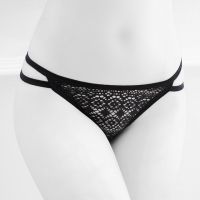 P385 - Celana Dalam Panties Thong Hitam Lubang-Lubang Bunga - Thumbnail 2