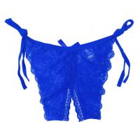 P386 - Celana Dalam Panties Thong Biru Transparan Ikat Samping Crotchless - Thumbnail 2