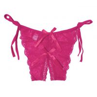 P388 - Celana Dalam Panties Thong Magenta Transparan Ikat Samping Crotchless