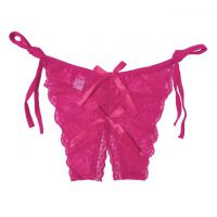 P388 - Celana Dalam Panties Thong Magenta Transparan Ikat Samping Crotchless