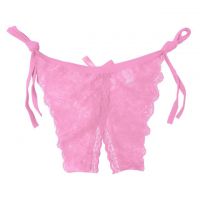 P390 - Celana Dalam Panties Thong Pink Transparan Ikat Samping Crotchless - Thumbnail 2