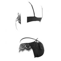 B261 - Bra Set Underwire Kawat Open Cup Hitam Celana Dalam - Thumbnail 2