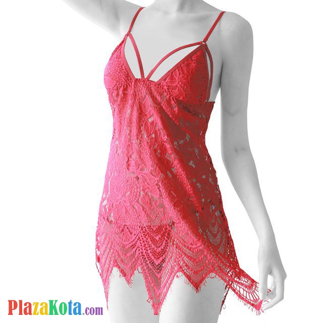 L0951 - Baju Tidur Dinas Malam Wanita Lingerie Mini Dress Gaun Pendek Seksi Merah Transparan - Photo 1 L0951 - Baju Tidur Dinas Malam Wanita Lingerie Mini Dress Gaun Pendek Seksi Merah Transparan - Photo 1