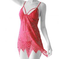 L0951 - Lingerie Nightgown Merah Transparan