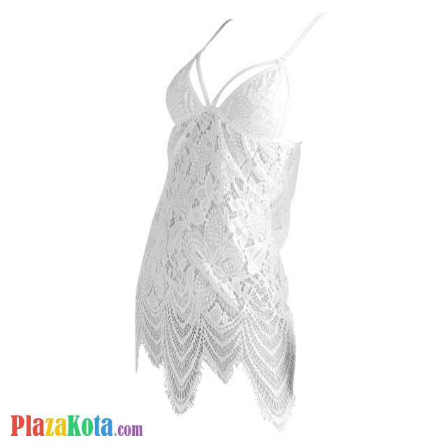 L0952 - Lingerie Nightgown Putih Transparan - Photo 1