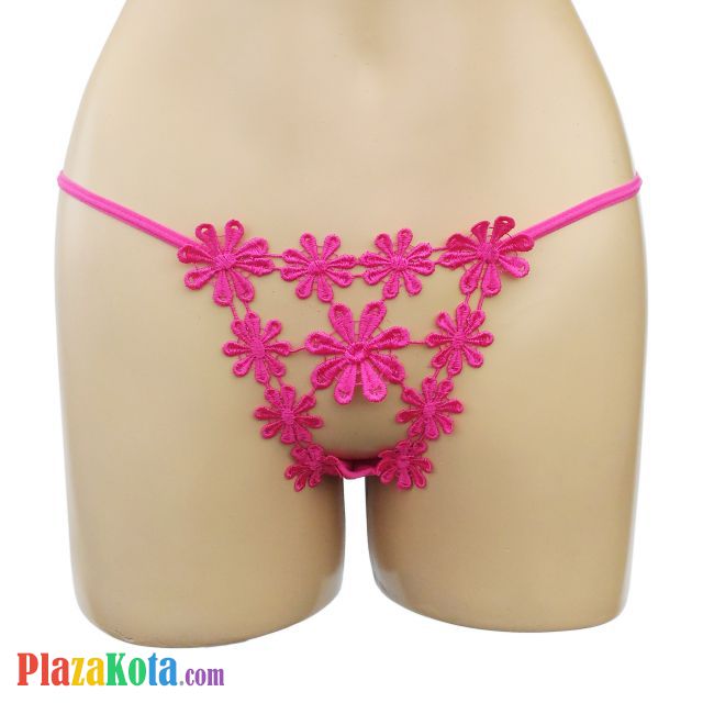 GS226 - Celana Dalam G-String Wanita Magenta Bunga-Bunga - Photo 1