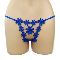 GS230 - Celana Dalam G-String Wanita Biru, Bunga-Bunga