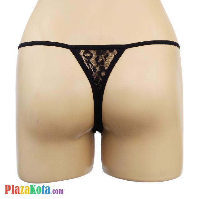 GS231 - Celana Dalam G-String Wanita Hitam Bunga-Bunga - Photo 2