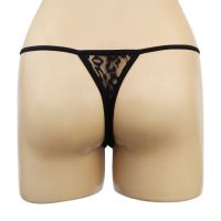 GS231 - Celana Dalam G-String Wanita Hitam Bunga-Bunga - 2
