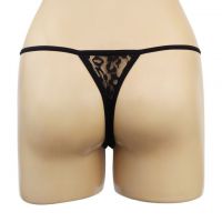 GS231 - Celana Dalam G-String Wanita Hitam Bunga-Bunga - Thumbnail 2