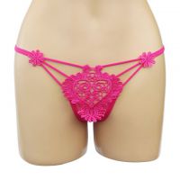 GS232 - Celana Dalam G-String Wanita Magenta, Bunga Tali 3