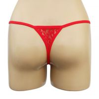 GS235 - Celana Dalam G-String Wanita Merah Bunga Tali 3 - Thumbnail 2