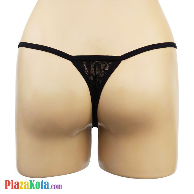 GS237 - Celana Dalam G-String Wanita Hitam Bunga Tali 3 - Photo 2