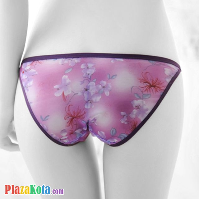 P396 - Celana Dalam Panties Thong Ungu Transparan Kupu-Kupu - Photo 2