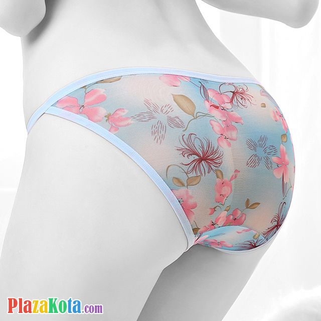 P398 - Celana Dalam Panties Thong Biru Transparan Kupu-Kupu - Photo 2