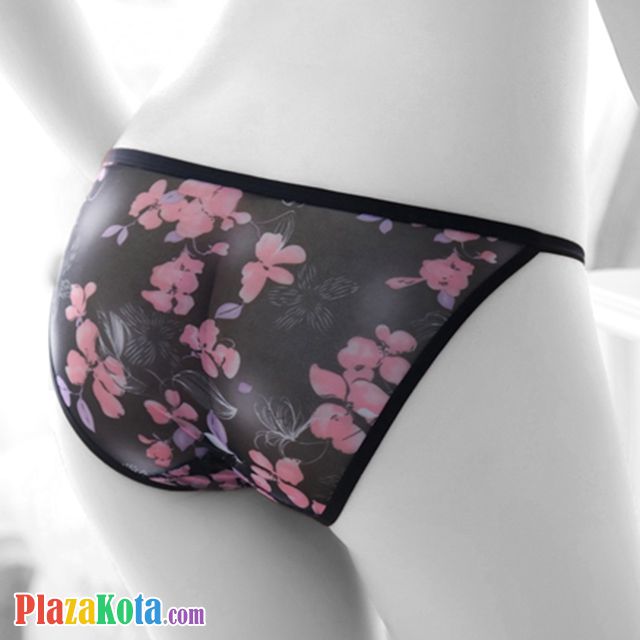 P399 - Celana Dalam Panties Thong Hitam Transparan Kupu-Kupu - Photo 2