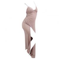 L0216 - Lingerie Long Gown Abu-Abu Transparan