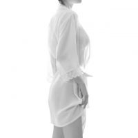 L0982 - Baju Tidur Lingerie Robe Kimono Dress Putih Lengan Panjang Bra Set Ikat Pinggang - Thumbnail 2