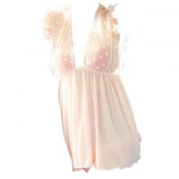 L1037 - Lingerie Babydoll Pink Transparan