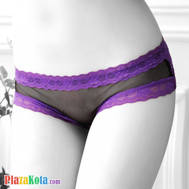 P409 - Celana Dalam Panties Hipster Ungu Transparan Renda - Photo 2