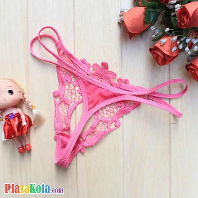 GS244 - Celana Dalam G-String Wanita Magenta Transparan Tali Dobel - Photo 2