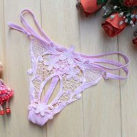 GS245 - Celana Dalam G-String Wanita Pink Transparan, Tali Dobel