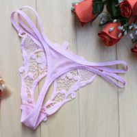 GS245 - Celana Dalam G-String Wanita Pink Transparan, Tali Dobel - Thumbnail 2