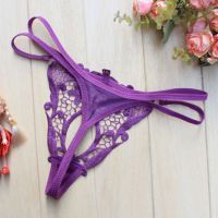 GS246 - Celana Dalam G-String Wanita Ungu Transparan, Tali Dobel - 2