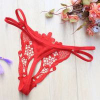 GS247 - Celana Dalam G-String Wanita Merah Transparan Tali Dobel - 2