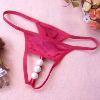 GS249 - Celana Dalam G-String Mutiara Crotchless Magenta