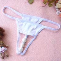 GS250 - Celana Dalam G-String Mutiara Crotchless Putih