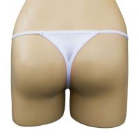 GS256 - Celana Dalam G-String Wanita Putih Crotchless Pita Dobel - 2