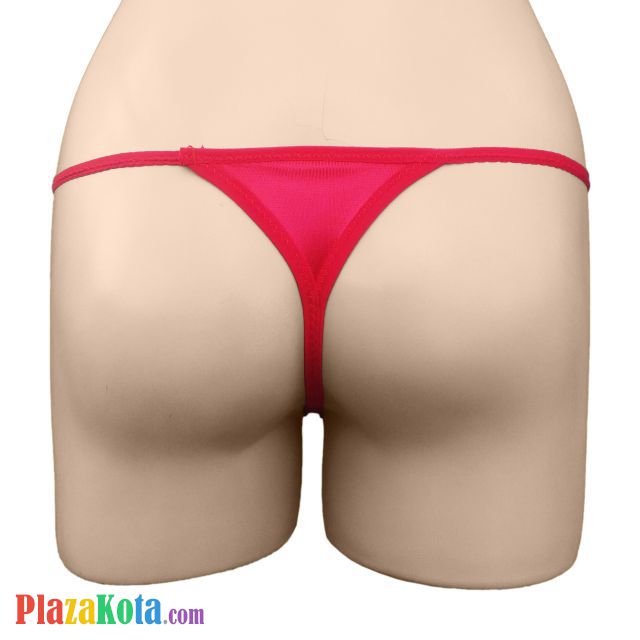 GS259 - Celana Dalam G-String Wanita Merah Crotchless Pita Dobel - Photo 2