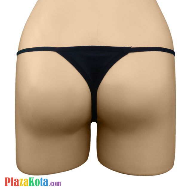 GS260 - Celana Dalam G-String Wanita Hitam Crotchless Pita Dobel - Photo 2