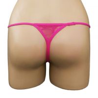 GS261 - Celana Dalam G-String Wanita Magenta Transparan Renda Hitam - 2