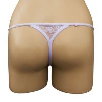 GS262 - Celana Dalam G-String Wanita Putih Transparan Renda Hitam - 2