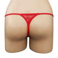 GS265 - Celana Dalam G-String Wanita Merah Transparan Renda Hitam - 2
