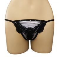 GS271 - Celana Dalam G-String Wanita Perak, Brokat Bunga