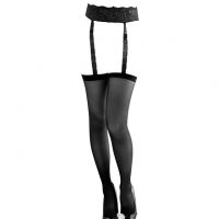 S038 - Stocking Garter Hitam Transparan, Renda