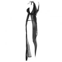 L1055 - Baju Tidur Lingerie Long Gown Maxi Dress Hitam Transparan Pengait 3 Baris - Thumbnail 2