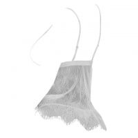 L1065 - Baju Tidur Lingerie Babydoll Mini Dress Putih Transparan Pengait Depan - Thumbnail 2