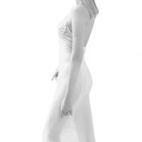 L1075 - Baju Tidur Dinas Malam Wanita Lingerie Long Dress Gaun Panjang Seksi Halter Putih Transparan Ketat - Thumbnail 2