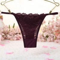 P429 - Celana Dalam Panties Thong Ungu, Depan Transparan