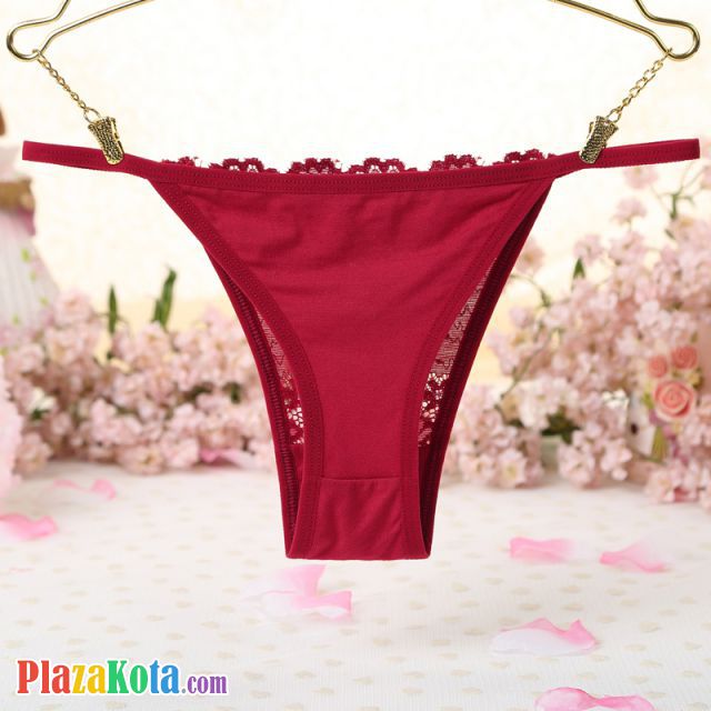 P431 - Celana Dalam Panties Thong Merah Depan Transparan - Photo 2