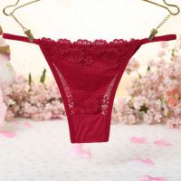 P431 - Celana Dalam Panties Thong Merah, Depan Transparan