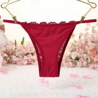 P431 - Celana Dalam Panties Thong Merah Depan Transparan - 2