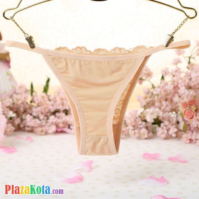 P432 - Celana Dalam Panties Thong Krem, Depan Transparan - Photo 2