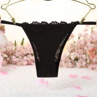 P433 - Celana Dalam Panties Thong Hitam Depan Transparan - 2