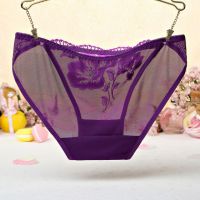 P436 - Celana Dalam Panties Hipster Ungu Transparan Bordir Bunga - Thumbnail 2